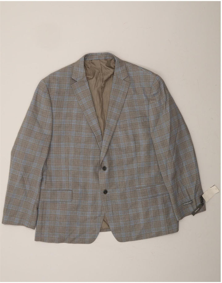 MICHAEL KORS Mens Stretch 2 Button Blazer Jacket UK 46 3XL Grey Check Wool Vintage Michael Kors and Second-Hand Michael Kors from Messina Hembry 