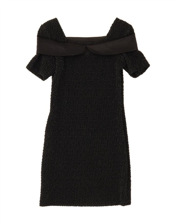 VINTAGE Womens Sheath Dress UK 12 Medium Black Vintage Vintage and Second-Hand Vintage from Messina Hembry 