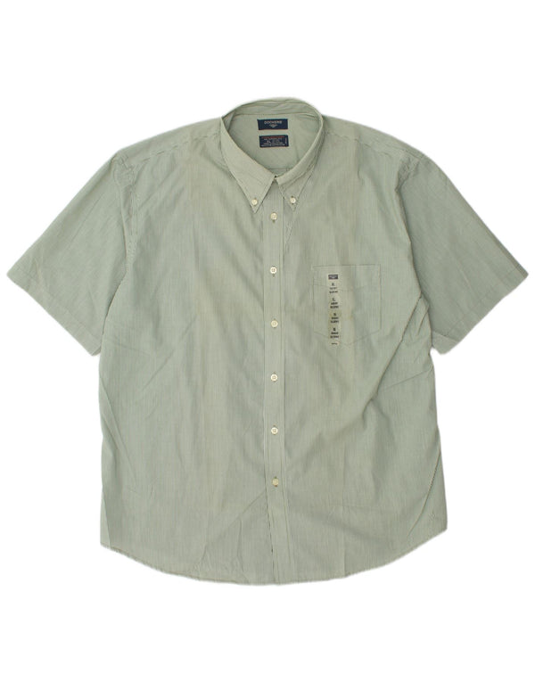 Cămașă pentru bărbați DOCKERS Stain Defender Mărimea 17 1/2 XL verde cu dungi