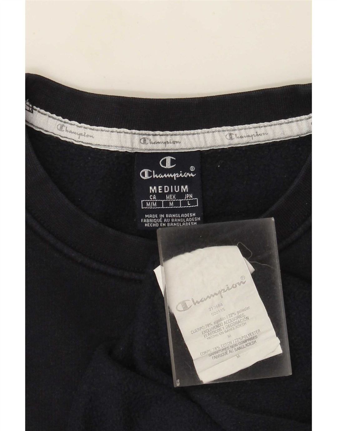 Champion Mens Sweatshirt Jumper Medium Navy Blue Cotton