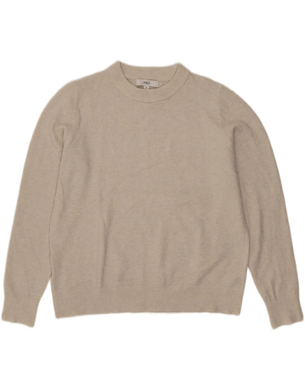 Marks & Spencer Γυναικείο πουλόβερ με λαιμόκοψη UK 14 Medium Beige