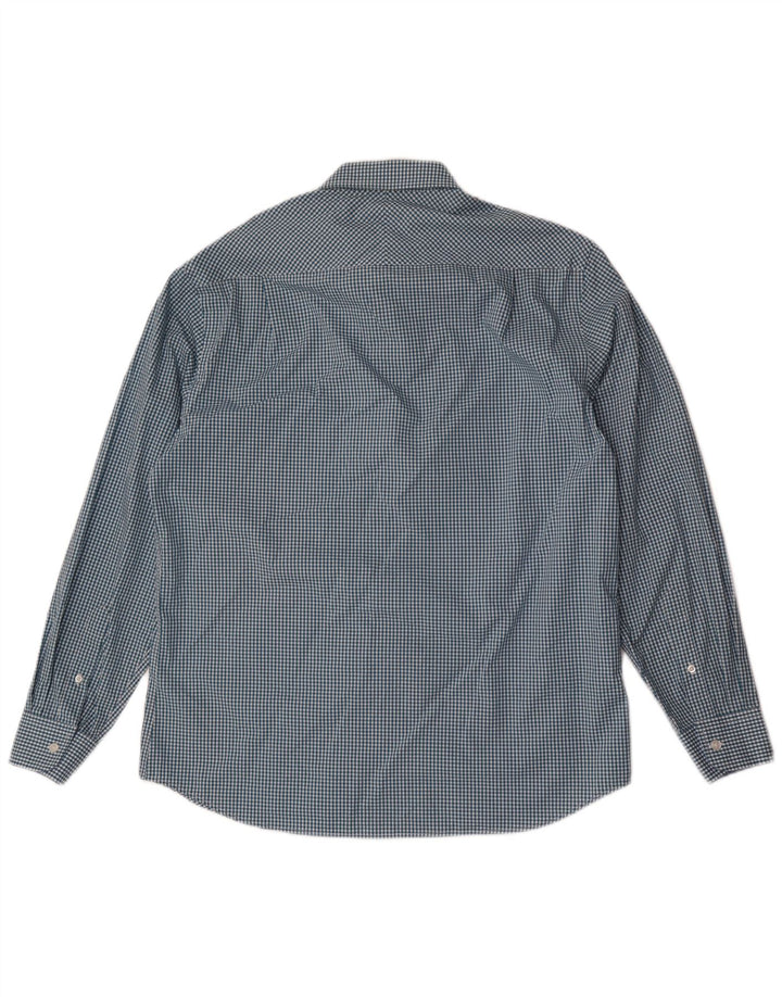 Nautica Mens Shirt Size 16 1/2 Large Blue Gingham Cotton