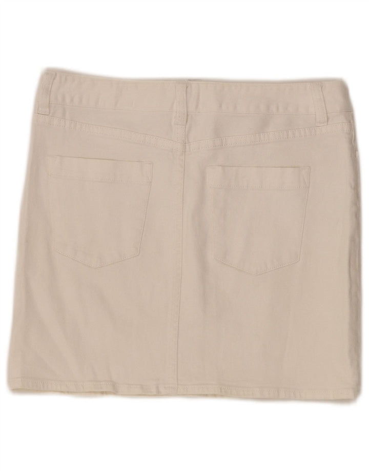 J. Crew Womens Denim Skirt US 6 Medium W32 Off White Cotton