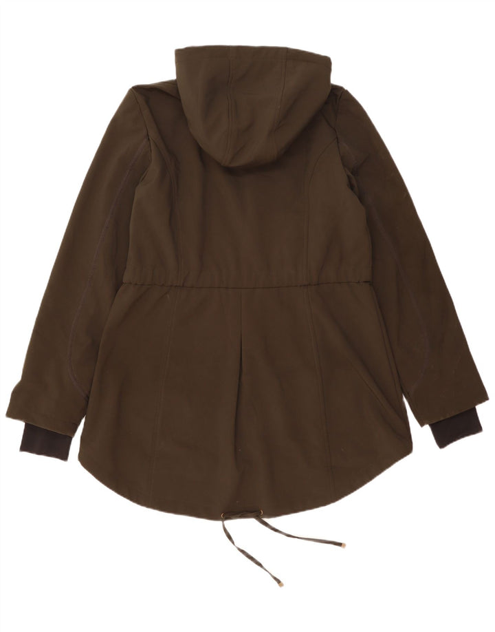 French Connection Womens Hooded Parka Jacket UK 16 Large Khaki Polyester