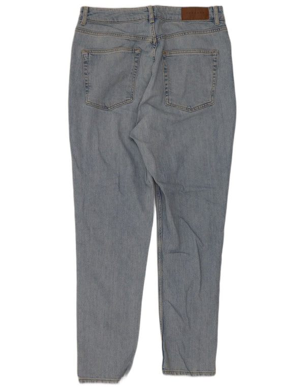 Damskie jeansy zwężane Topshop Mom W34 L29 Niebieskie bawełniane