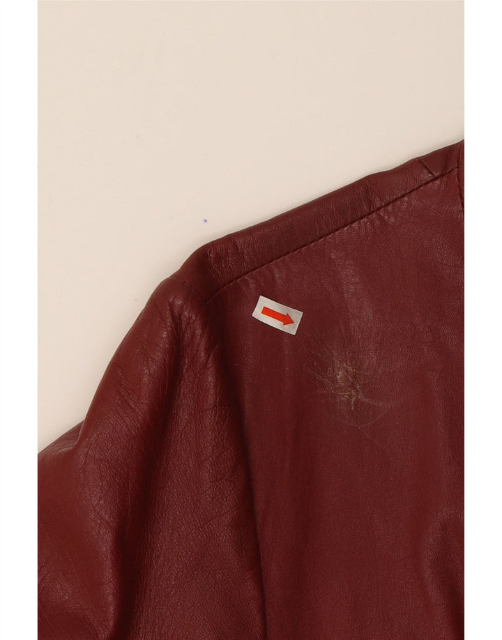 VINTAGE Womens Leather Jacket UK 16 Large Burgundy Vintage Vintage and Second-Hand Vintage from Messina Hembry 