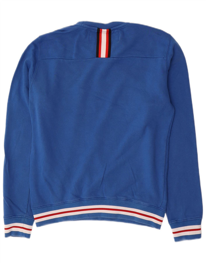 Replay Hombre Sudadera Estampada Jersey De Algodón Azul Medio