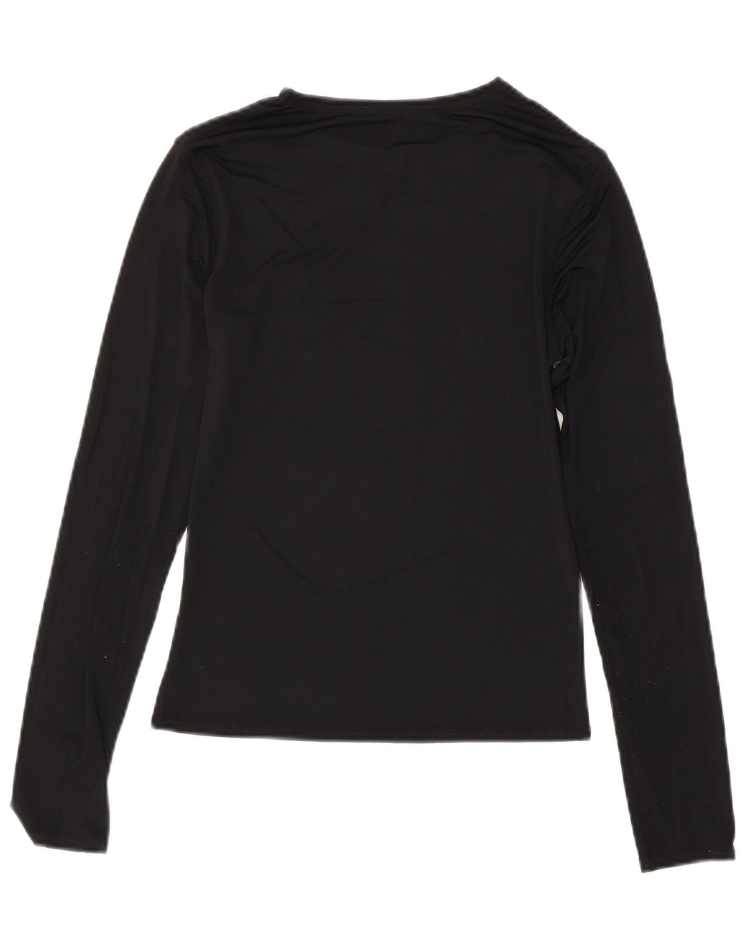 ZARA Womens Stretch Crop Top Long Sleeve UK 14 Large Black