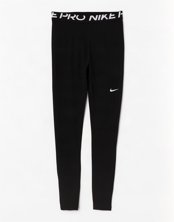 Nike Dame Dri Fit Grafiske Leggings UK 8 Small Black Polyester