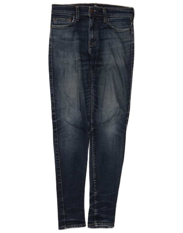 Hollister Damen Skinny Jeans W30 L30 Marineblau Baumwolle