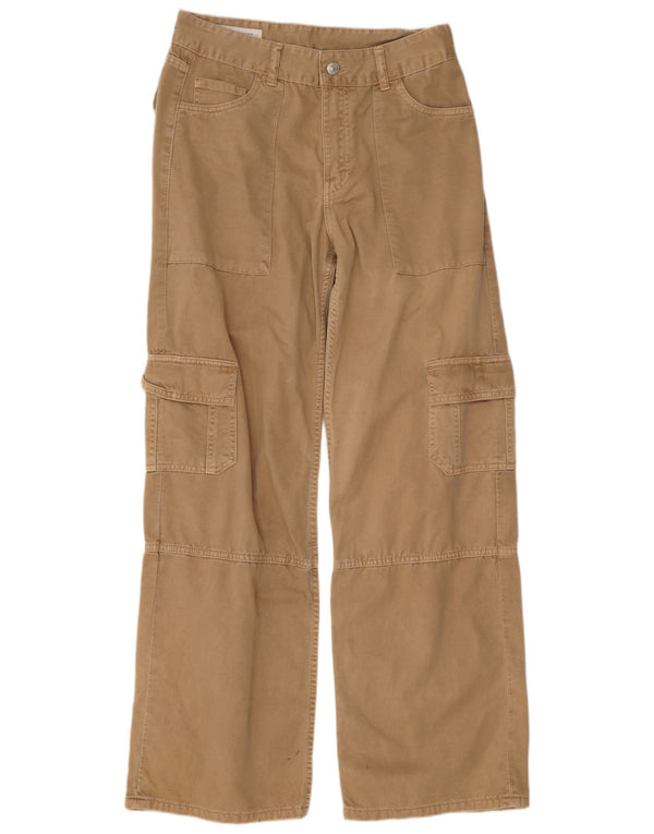 Pantaloni cargo largi pentru femei Zara EU 36 XS W26 L30 bej bumbac