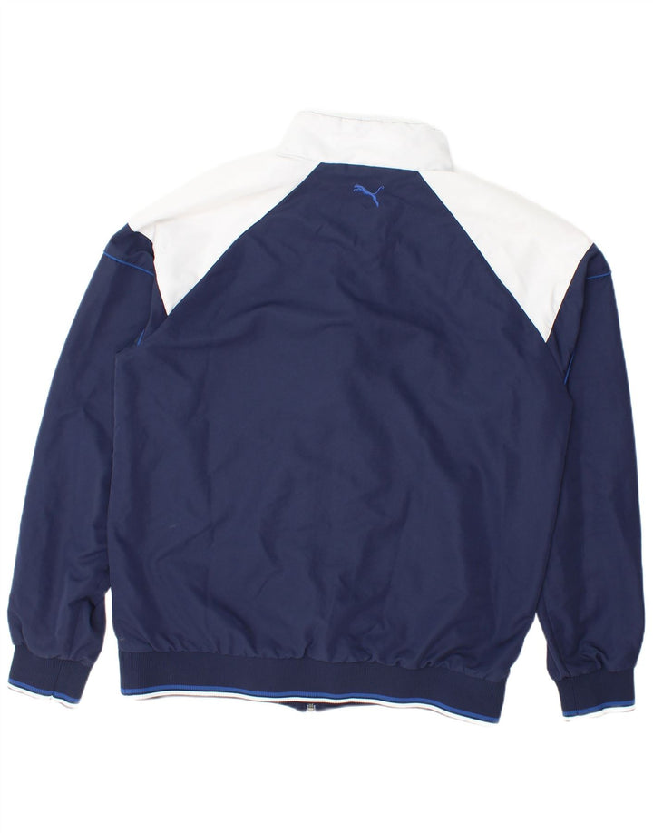 Giacca da tuta da uomo Puma Large in poliestere color block blu navy