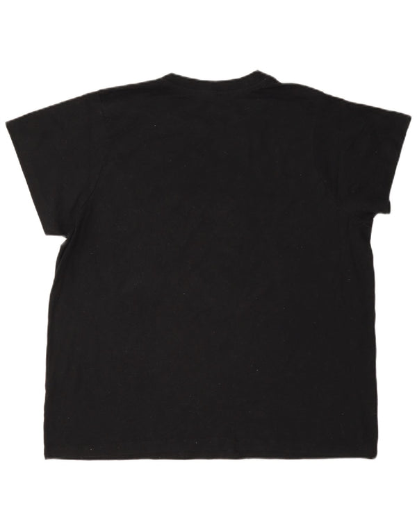 Champion Womens Graphic T-Shirt Top UK 18 XL Schwarz Baumwolle