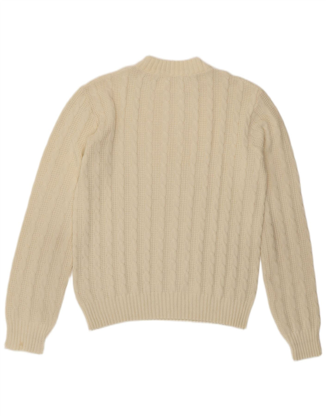Vintage Mens Crew Neck Jumper Sweater Medium Off White