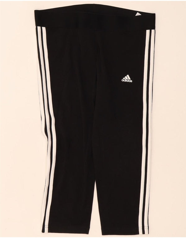 Adidas Womens Capri Leggings UK 16/18 Large Black Cotton