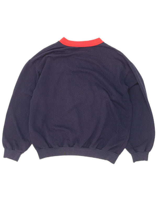 John Peter Dame Sweatshirt Jumper UK 16 Large Navy Blue Colourblock