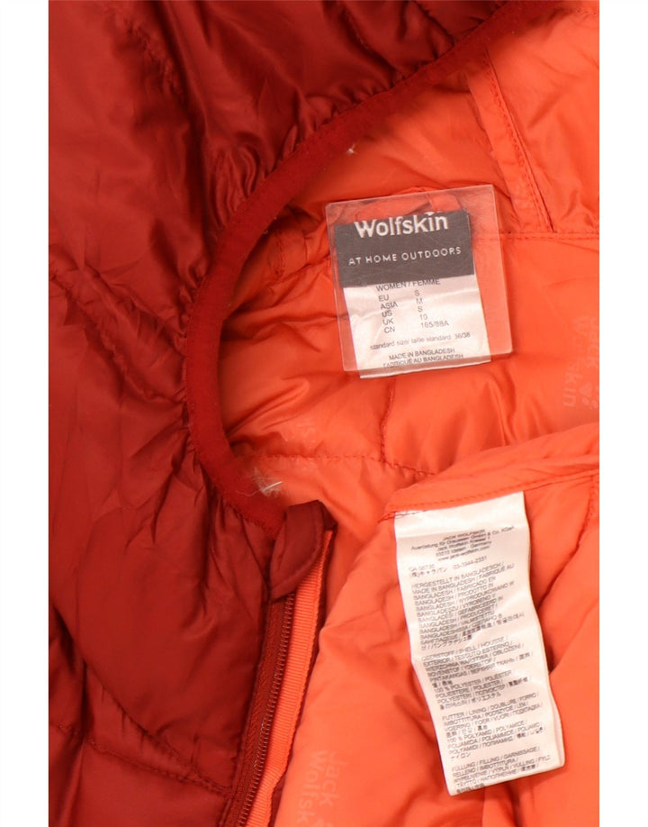 JACK WOLFSKIN Womens Hooded Padded Jacket UK 10 Small Burgundy Polyester