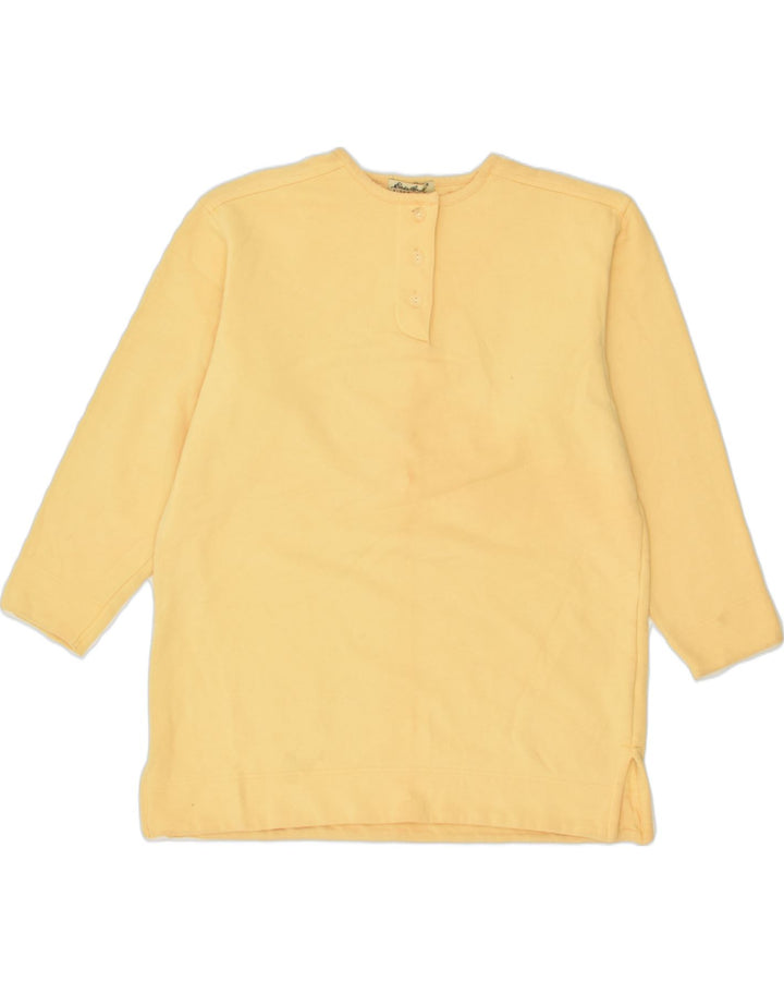 EDDIE BAUER Womens Oversized Sweatshirt Jumper UK 10 Small Yellow Cotton | Vintage Eddie Bauer | Thrift | Second-Hand Eddie Bauer | Used Clothing | Messina Hembry 