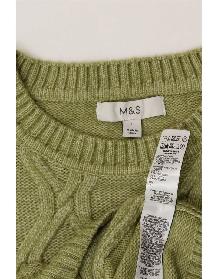 Marks & Spencer Womens Vest Tank Top UK 16 Large Green Polyester