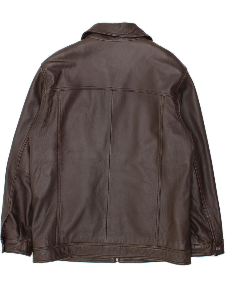 VINTAGE Veste en cuir homme UK 38 Cuir marron moyen