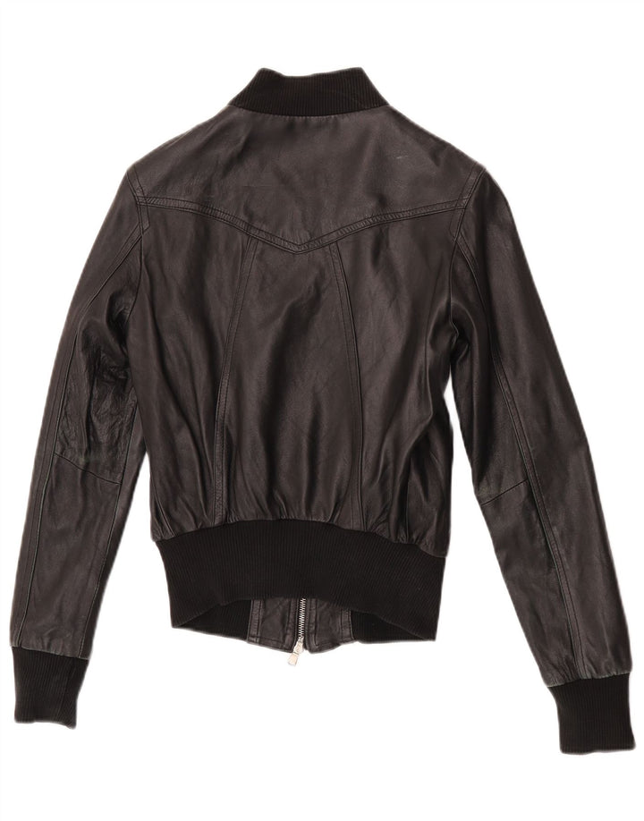 Giacca in pelle corta da donna Astrid & Viola UK 8 piccola in pelle nera