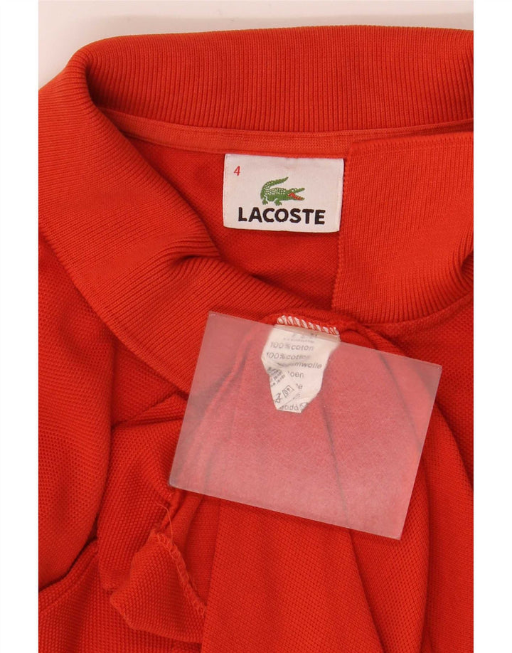 Lacoste Mens Polo Shirt Size 4 Medium Orange Cotton