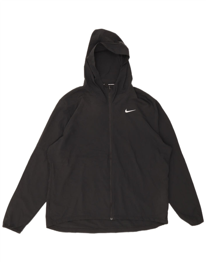 Giacca antipioggia con cappuccio da uomo Nike UK 42 XL poliestere nero