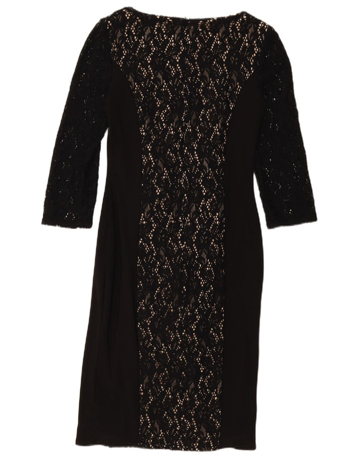 PHASE EIGHT Womens 3/4 Sleeve Lace Shift Dress UK 12 Medium Black