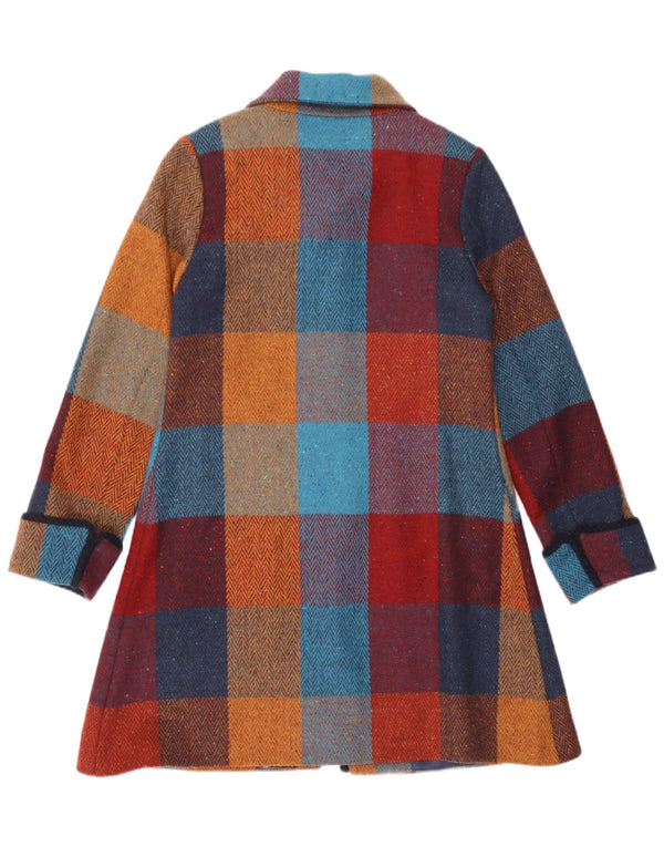 Avoca Γυναικείο Oversized Πανωφόρι UK 1 2XS Πολύχρωμο μαλλί καρέ