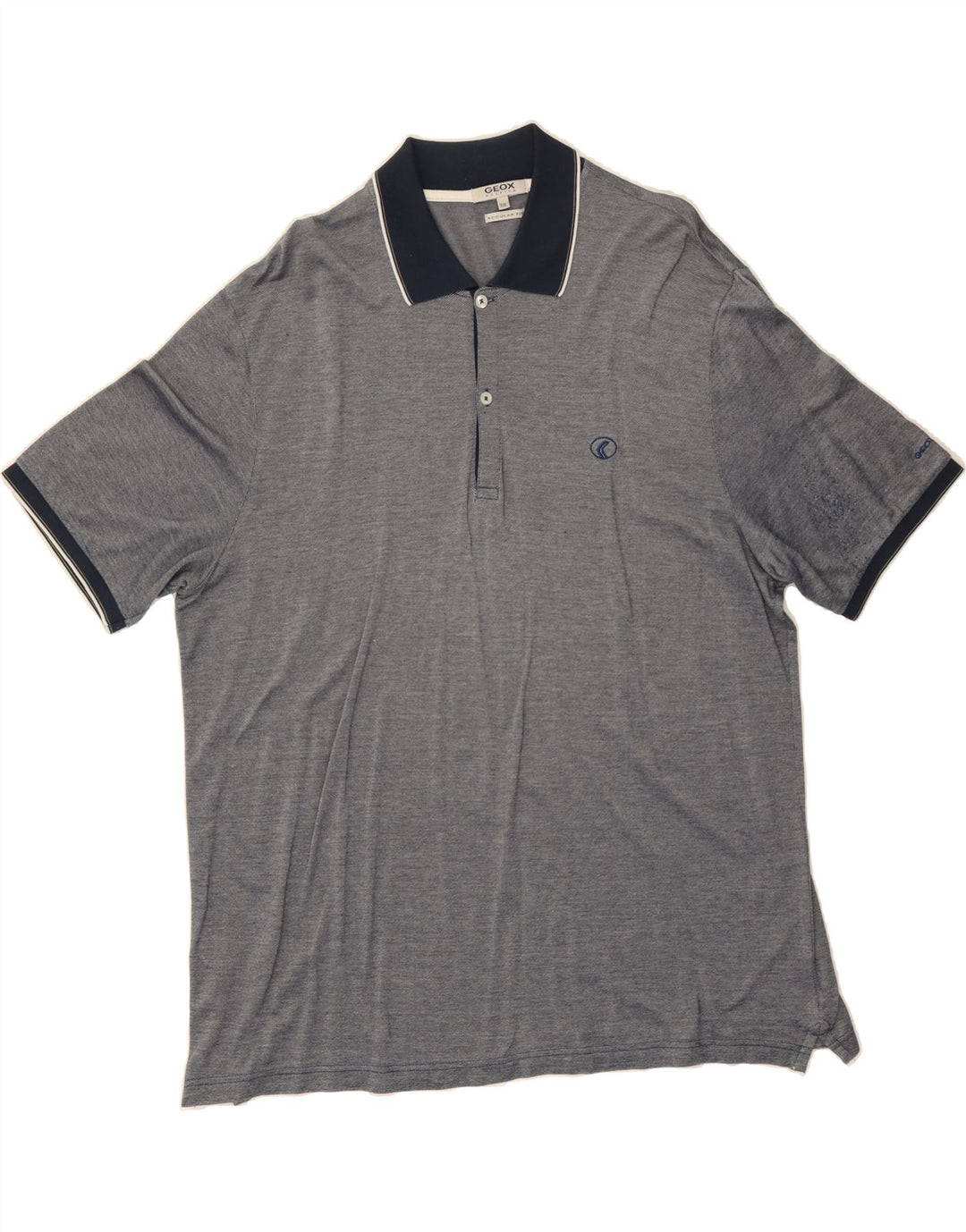 GEOX Mens Regular Fit Polo Shirt 2XL Grey Vintage Geox and Second-Hand Geox from Messina Hembry 