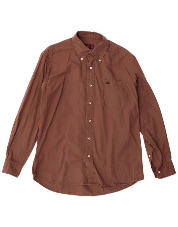 Kappa Mens Shirt Large Brown Cotton