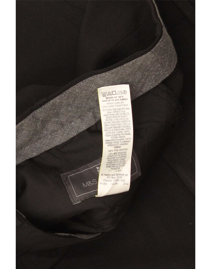 Pantaloni da abito vestibilità regolare da donna Marks & Spencer W38 L29 poliestere nero