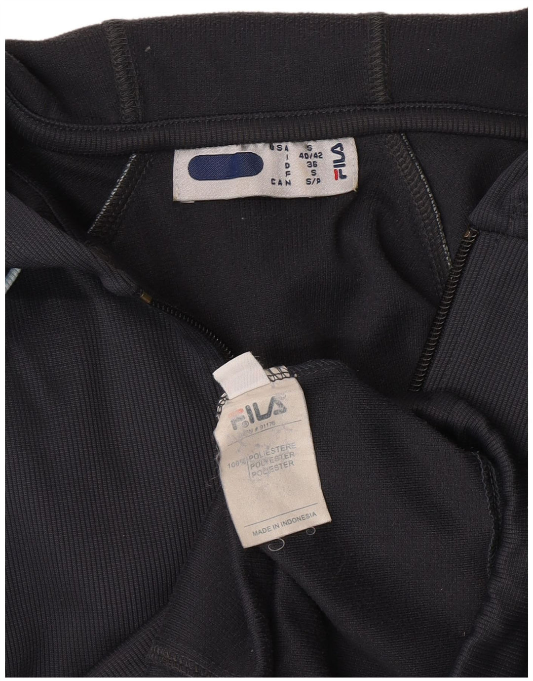 Fila Womens Zip Hoodie Sweater IT 40/42 Small Navy Blue Polyester
