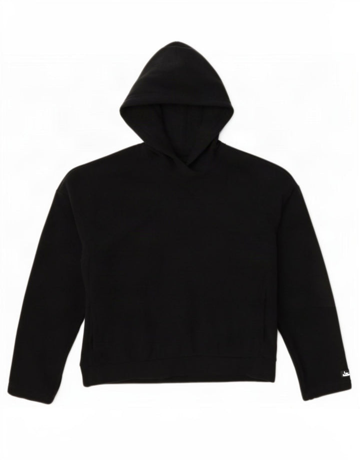 Nike Womens Hooded Oversized Fleece Jumper UK 10 Small Black Polyester