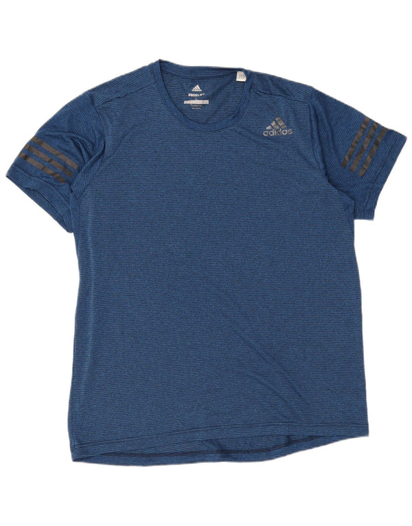 T-shirt Adidas Climacool da uomo, grande, gessato blu navy