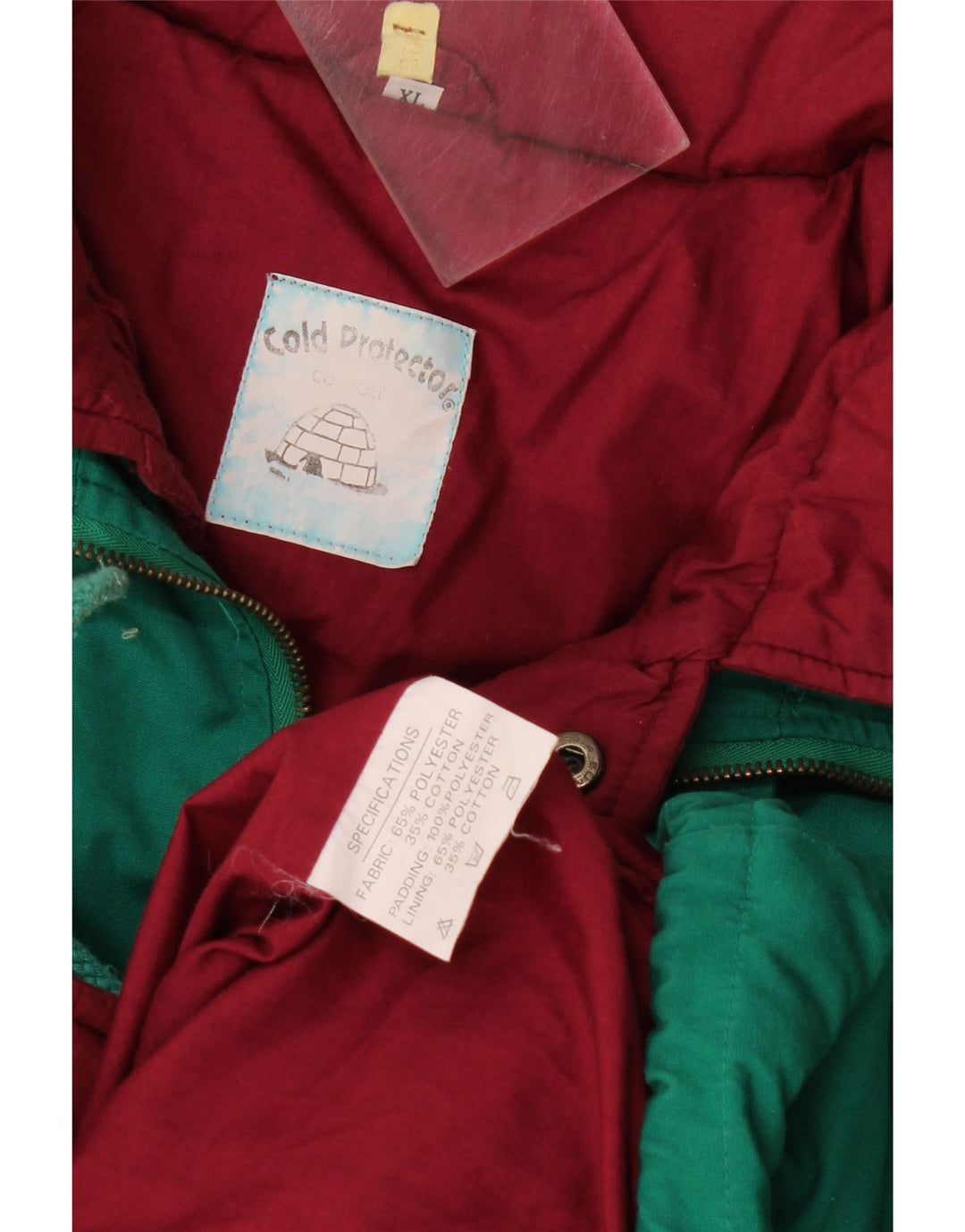 Vintage polstret herrejakke UK 42 XL Grøn polyester