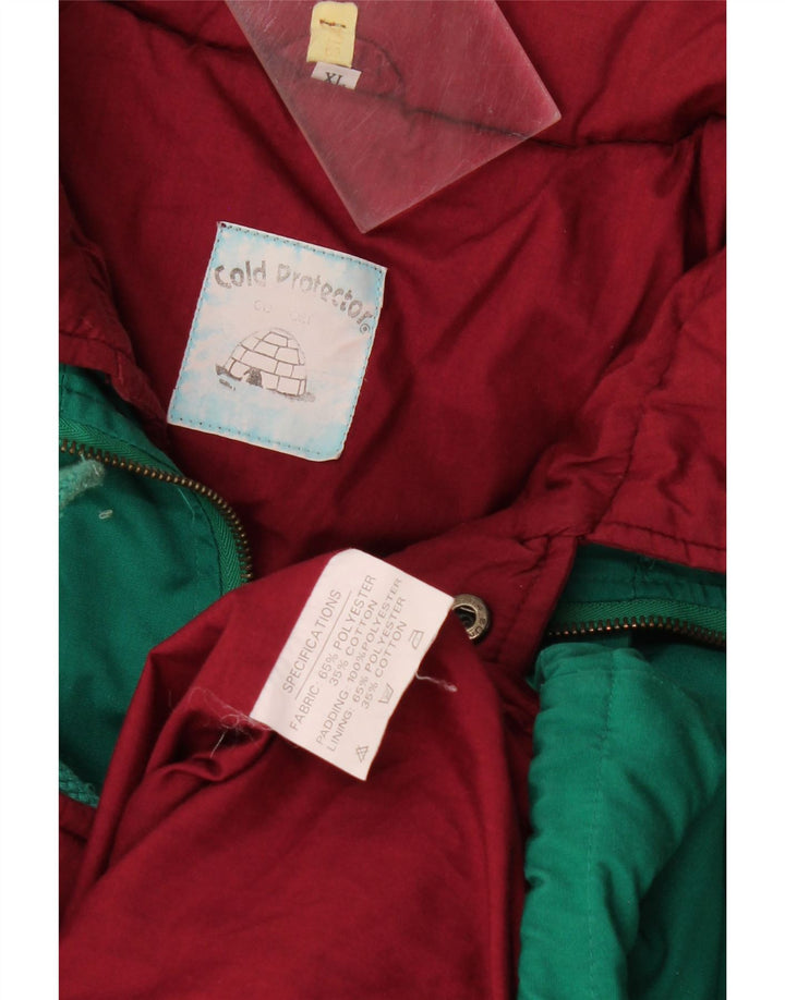 Vintage polstret herrejakke UK 42 XL Grøn polyester