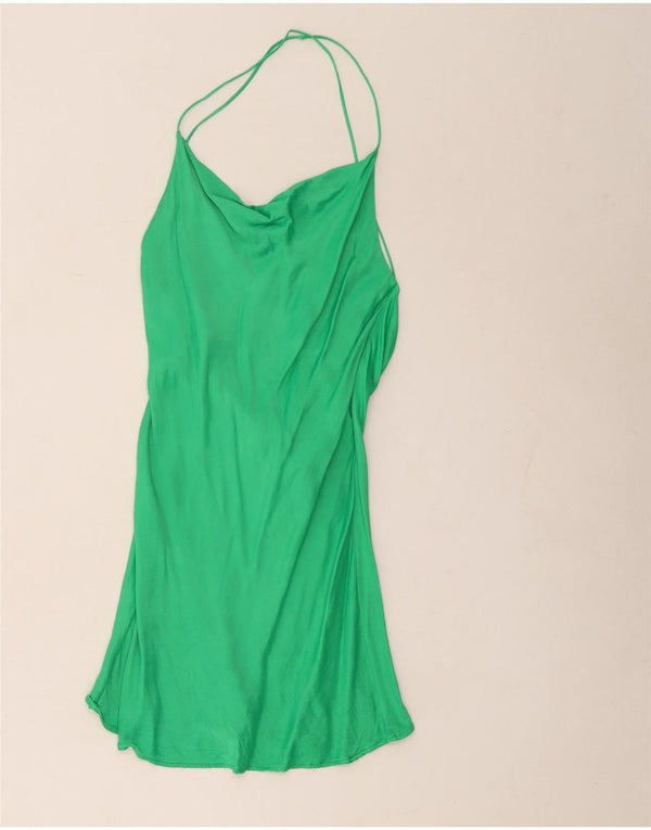 Zara Womens Halter Dress UK 4 XS Green