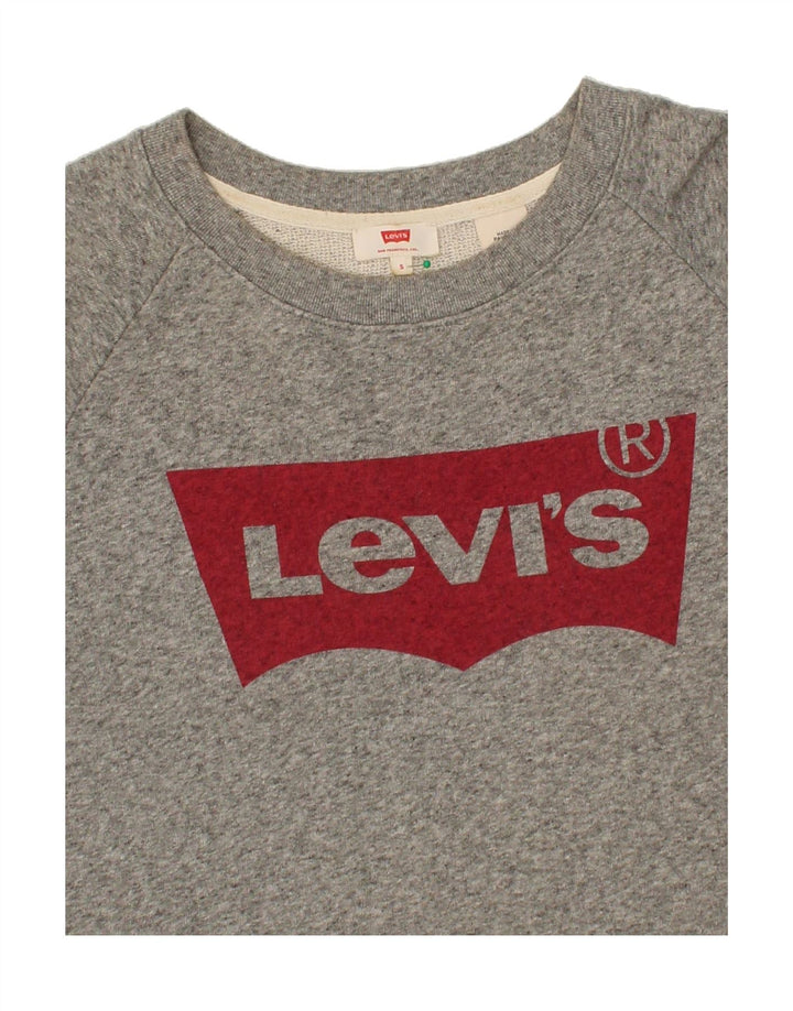 LEVI'S Mens Graphic Sweatshirt Jumper Small Grey Vintage Levi's and Second-Hand Levi's from Messina Hembry 