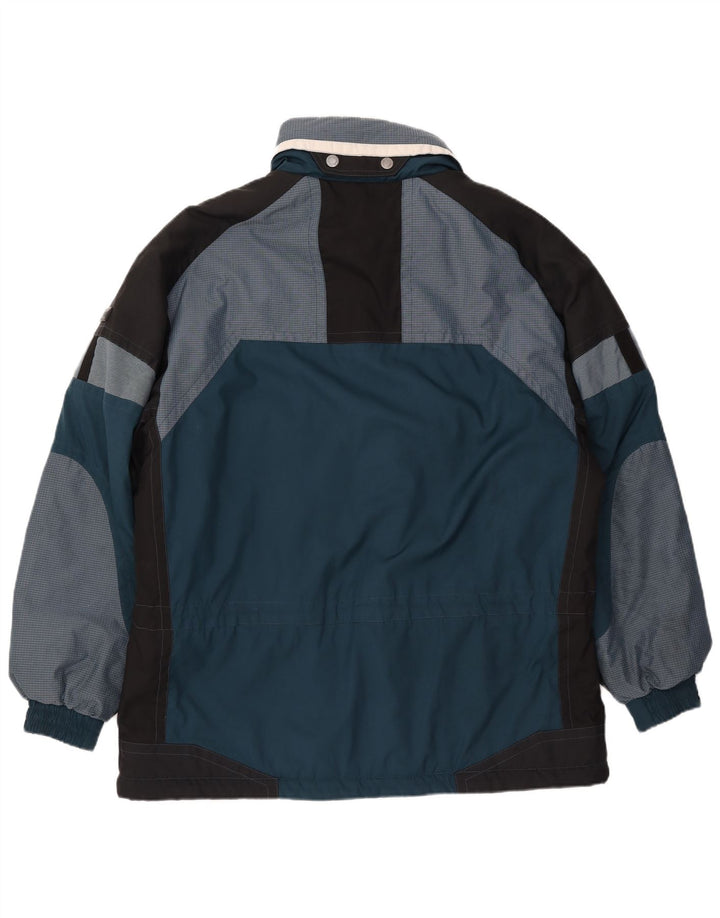 C&A Mens Zip Windbreaker Jacket UK 44 2XL Blue Colourblock Polyester Winter
