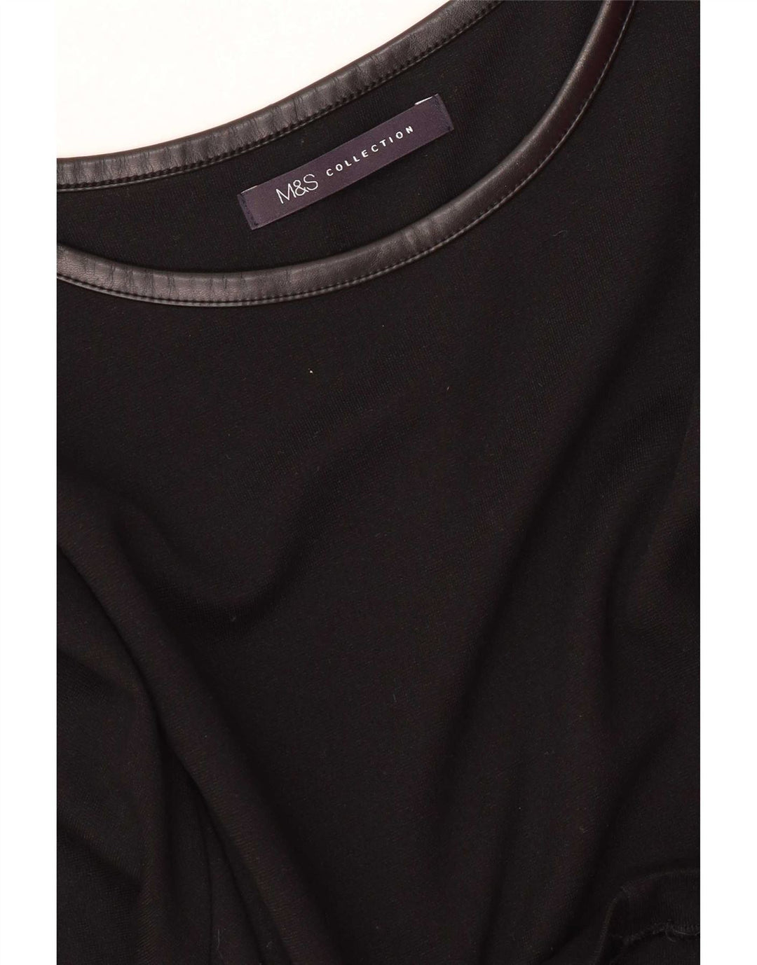 Marks & Spencer Womens Long Sleeve Shift Dress UK 16 Large Black