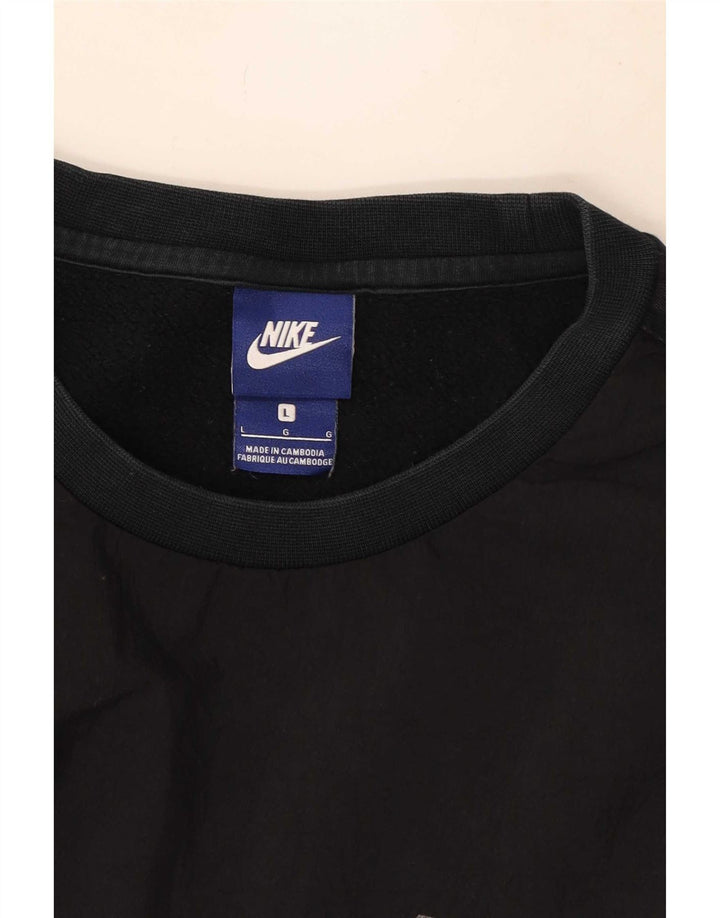 Nike Mens Graphic Sweatshirt Jumper Large Black Cotton