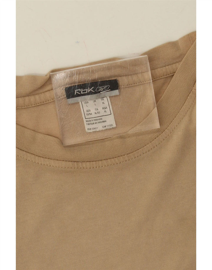 REEBOK Mens T-Shirt Top Large Beige Vintage Reebok and Second-Hand Reebok from Messina Hembry 