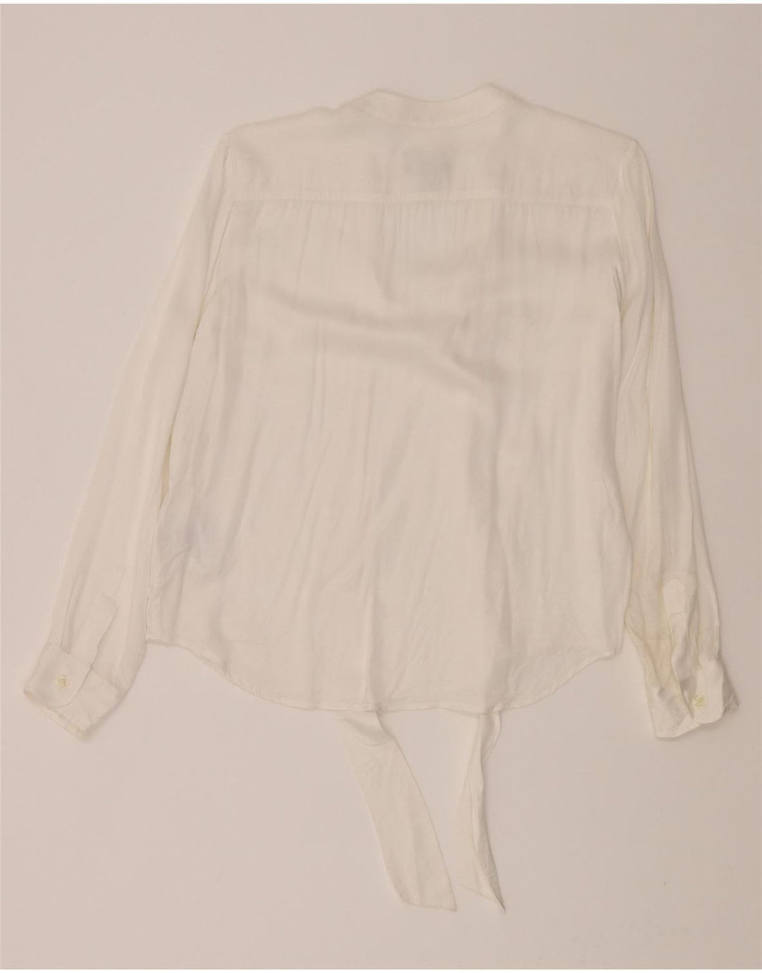 GANT Womens Front Tie Pullover Shirt Blouse UK 10 Small White Viscose Vintage Gant and Second-Hand Gant from Messina Hembry 