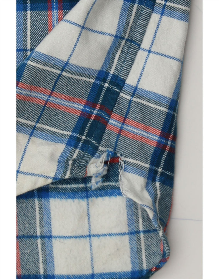 BONOBOS Mens Standard Fit Flannel Shirt Medium Blue Check Cotton
