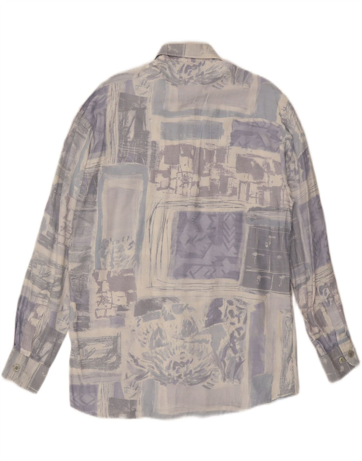 CLUB D'AMINGO Mens Abstract Pattern Shirt Size 37/38 Small Grey