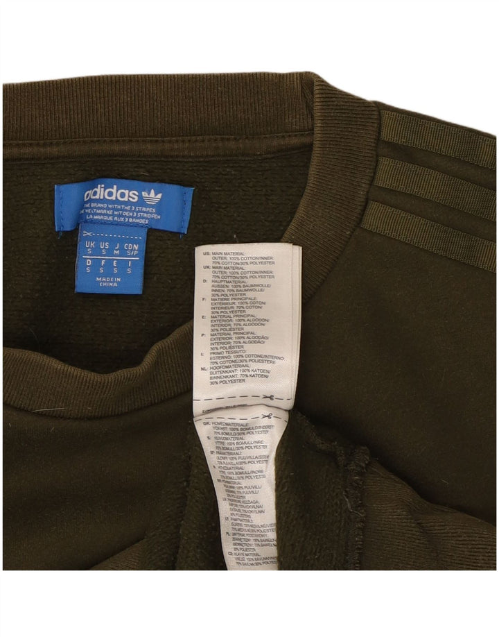 Adidas Mens Sweatshirt Jumper Small Khaki Cotton