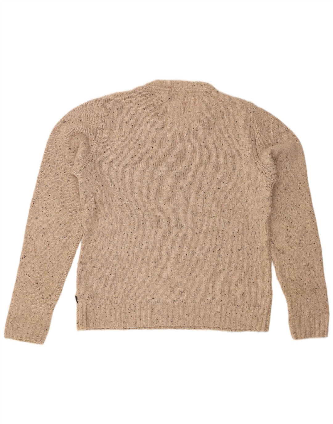 FAT FACE Mens Crew Neck Jumper Sweater Medium Beige Flecked Cotton