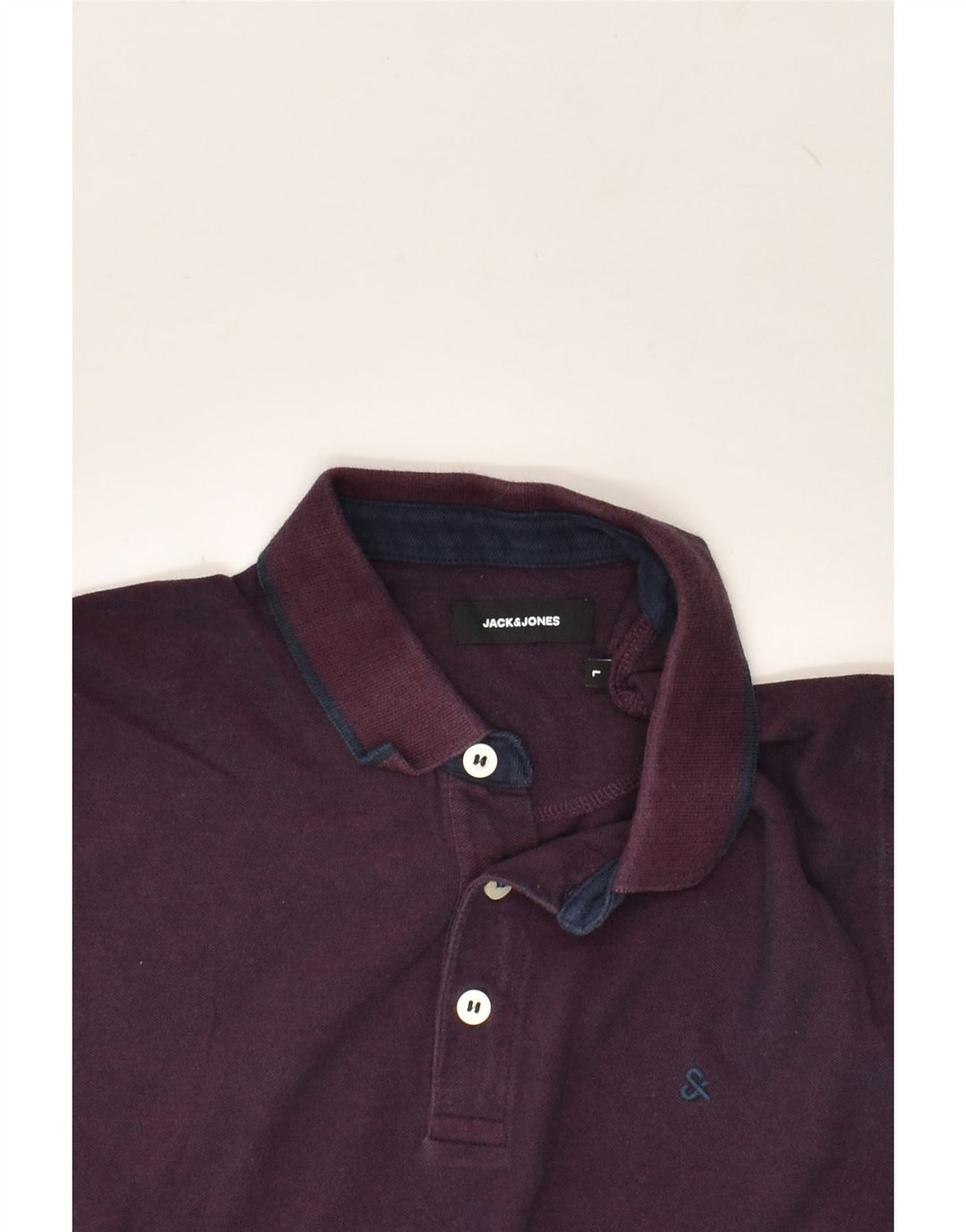 JACK & JONES Mens Polo Shirt Large Maroon Cotton | Vintage Jack & Jones | Thrift | Second-Hand Jack & Jones | Used Clothing | Messina Hembry 