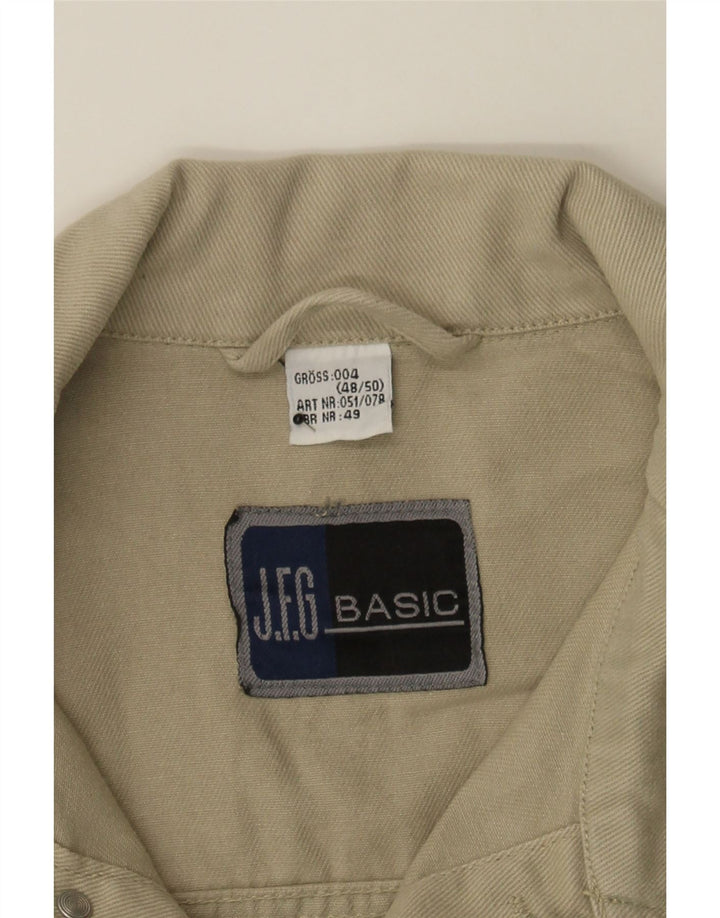 VINTAGE Mens Denim Jacket IT 50 Large Beige Cotton Vintage Vintage and Second-Hand Vintage from Messina Hembry 